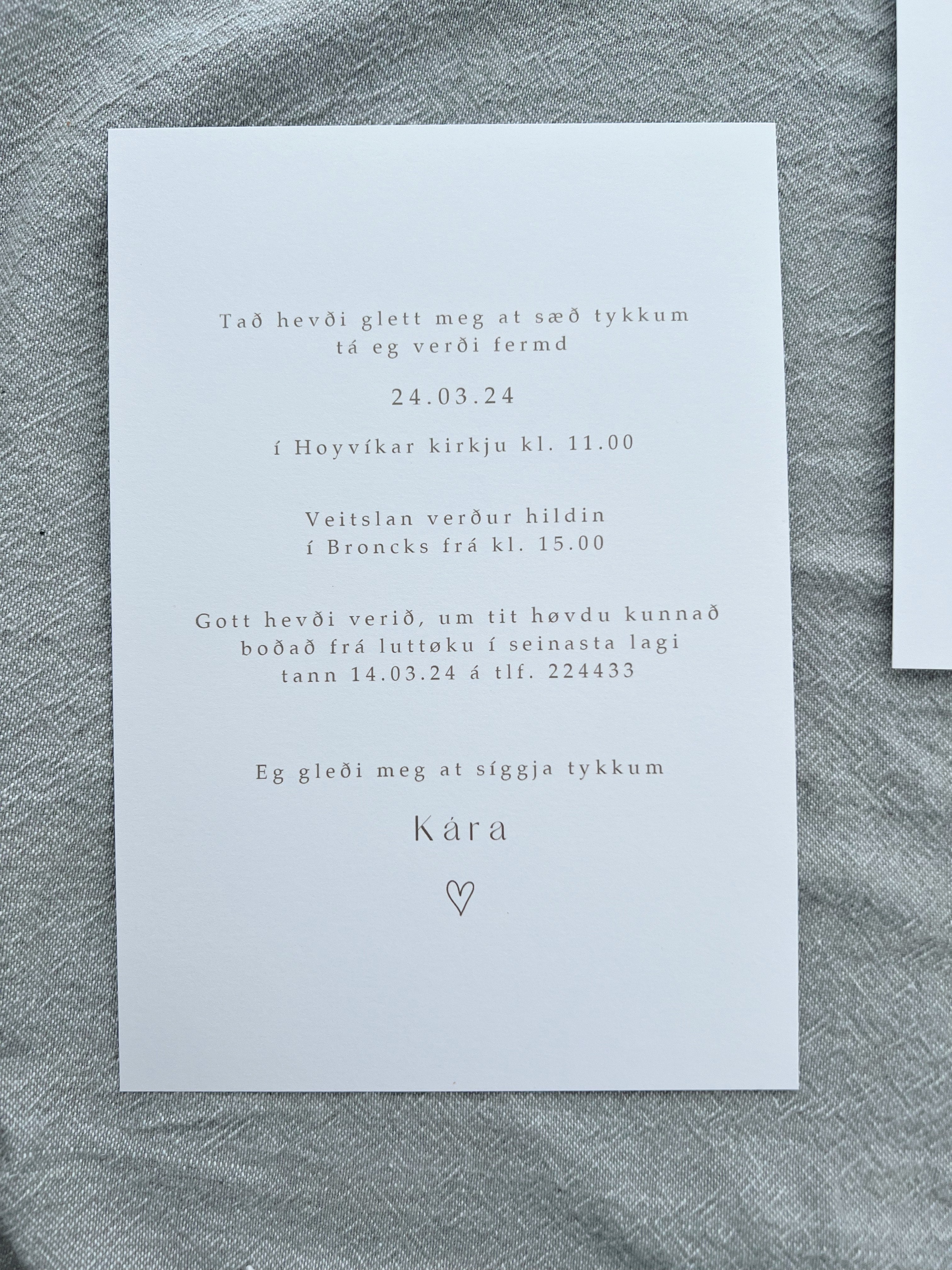 Innbjóðing - Kára