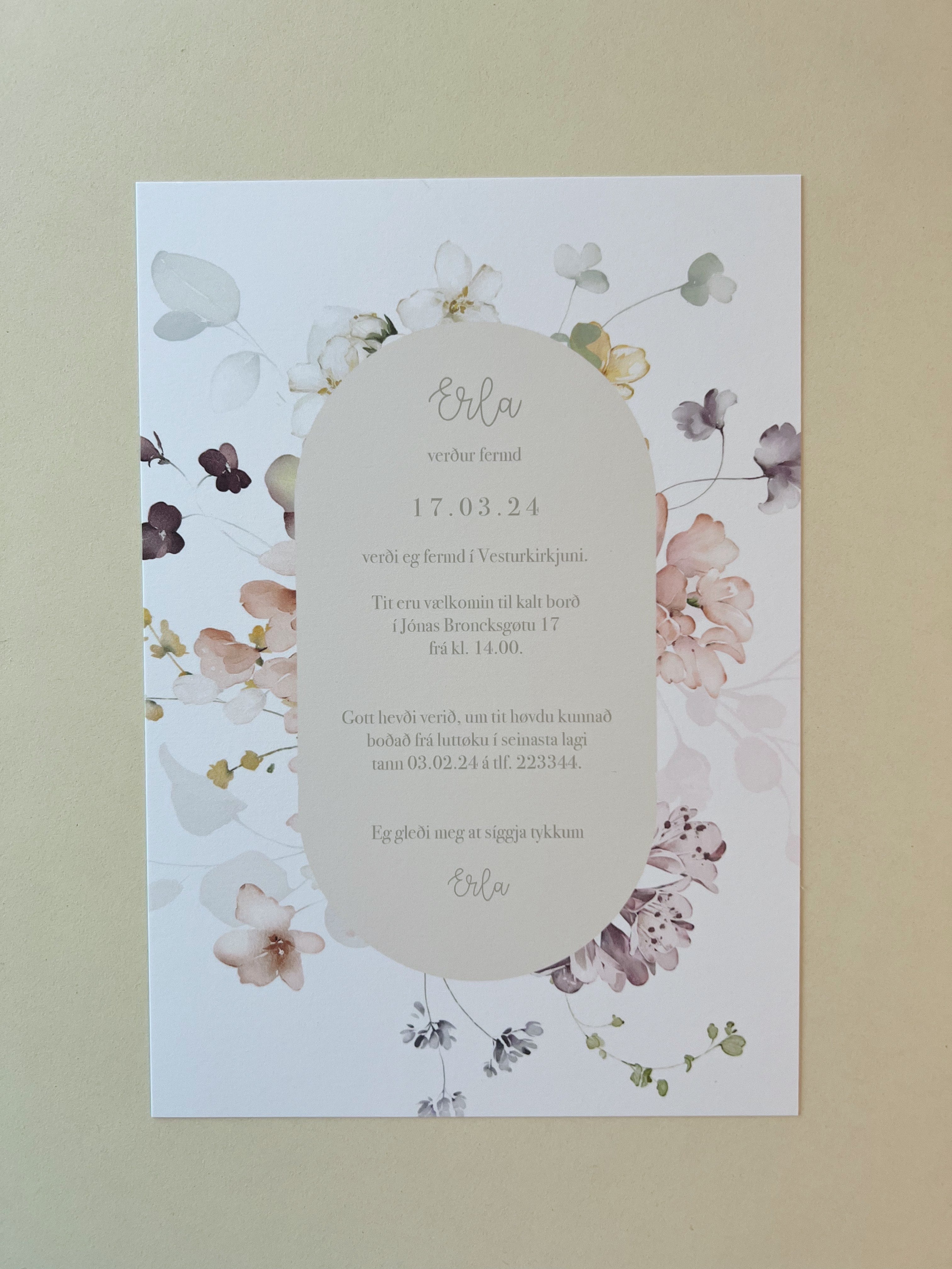 Innbjóðing - Erla