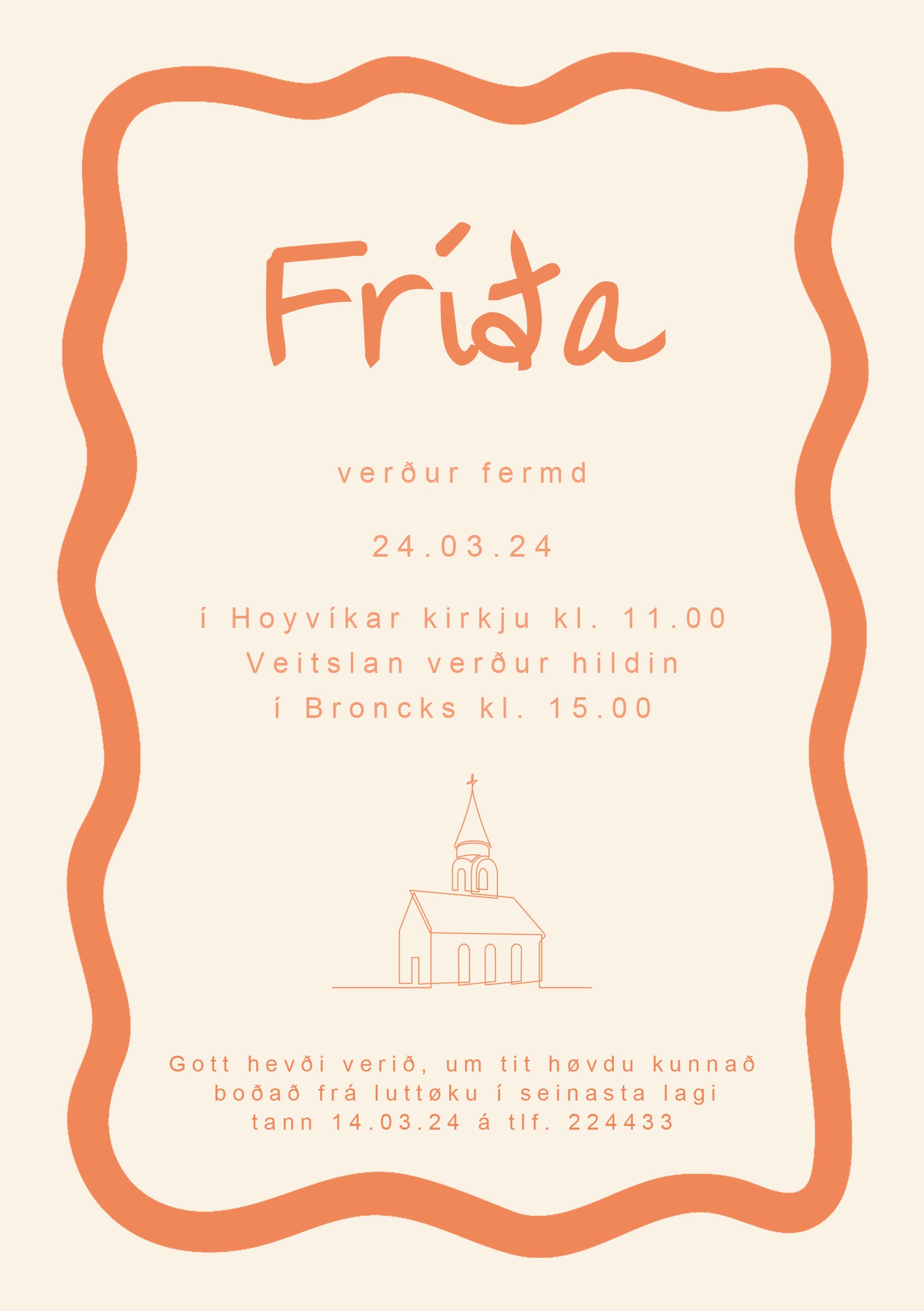 Innbjóðing - Fríða