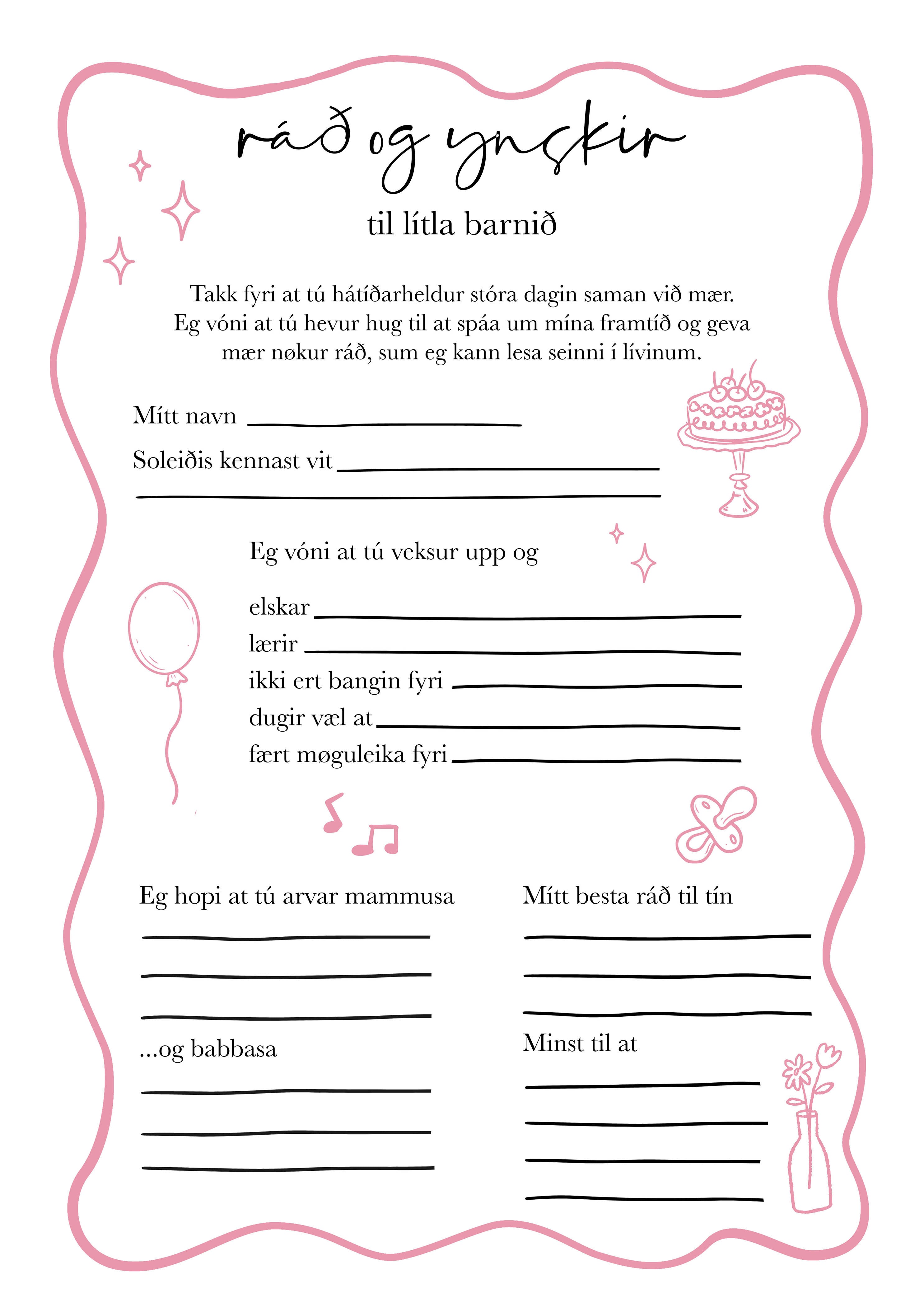 Ráð og ynskir til lítla barnið