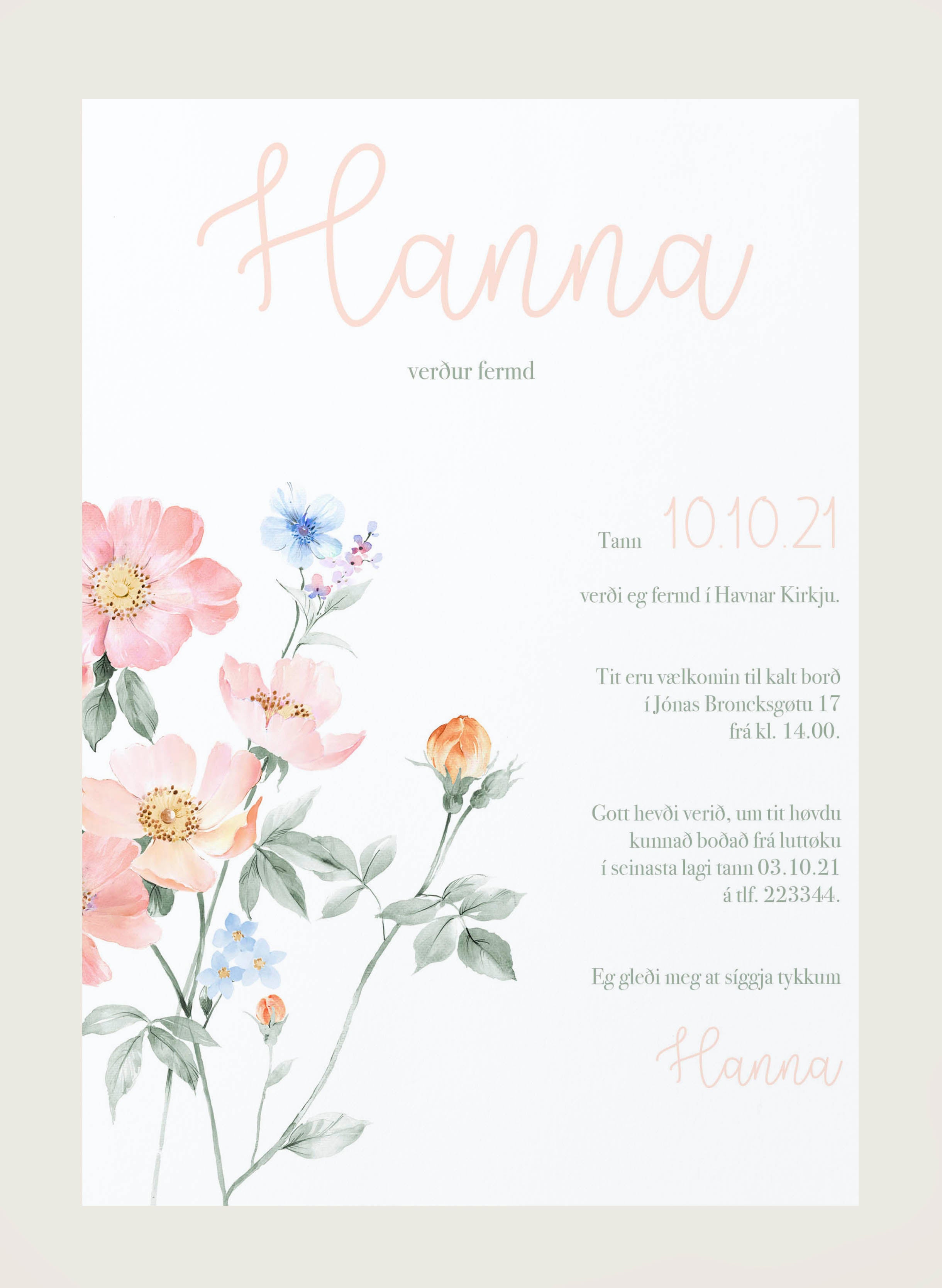 Innbjóðing - Hanna