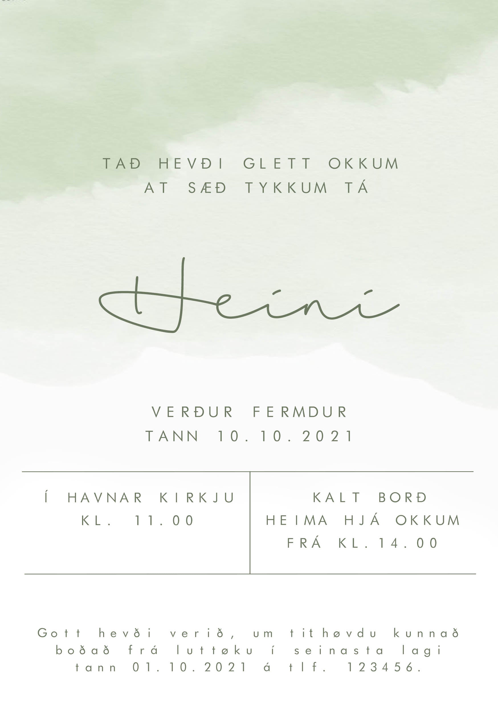 Innbjóðing - Heini