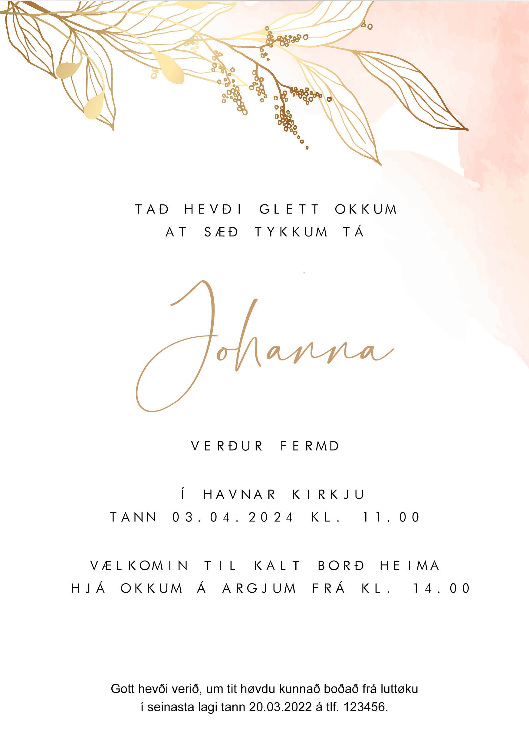 Innbjóðing - Johanna
