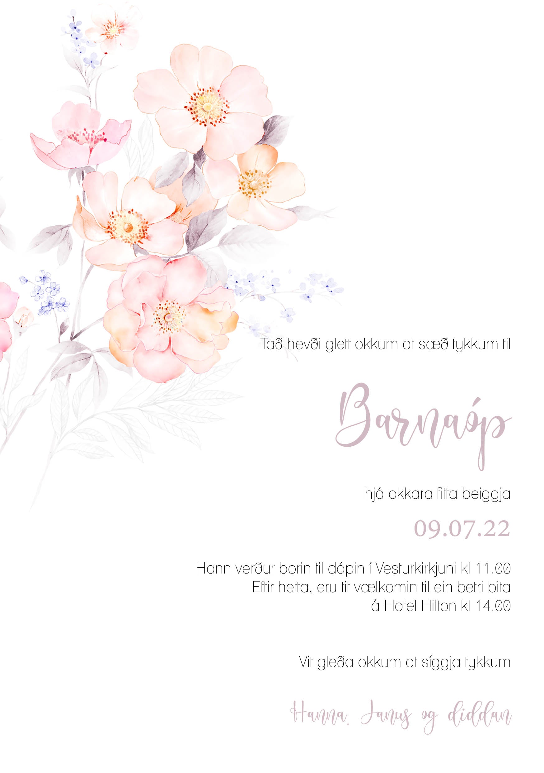 Innbjóðing - Pastel Bloom