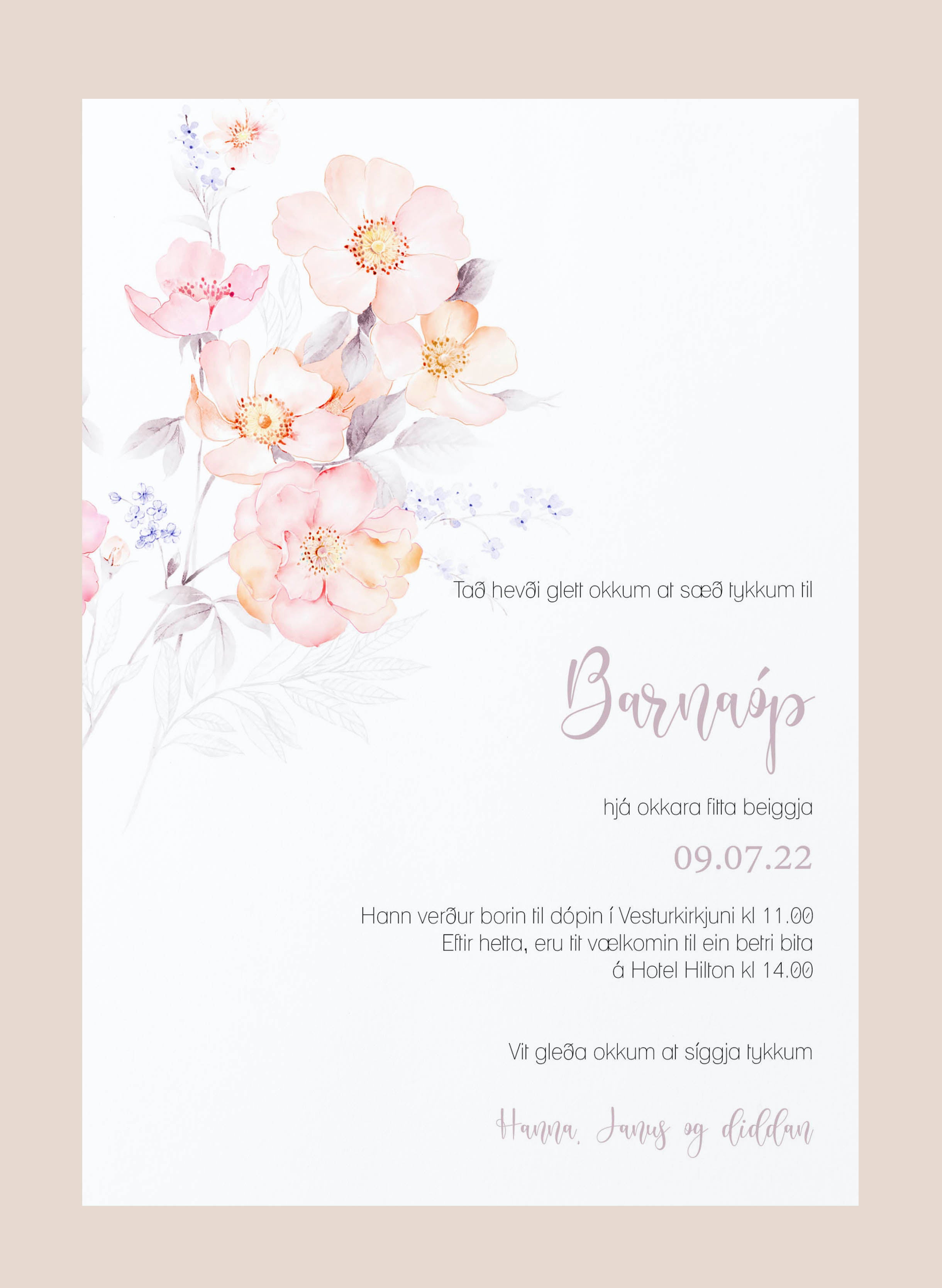 Innbjóðing - Pastel Bloom