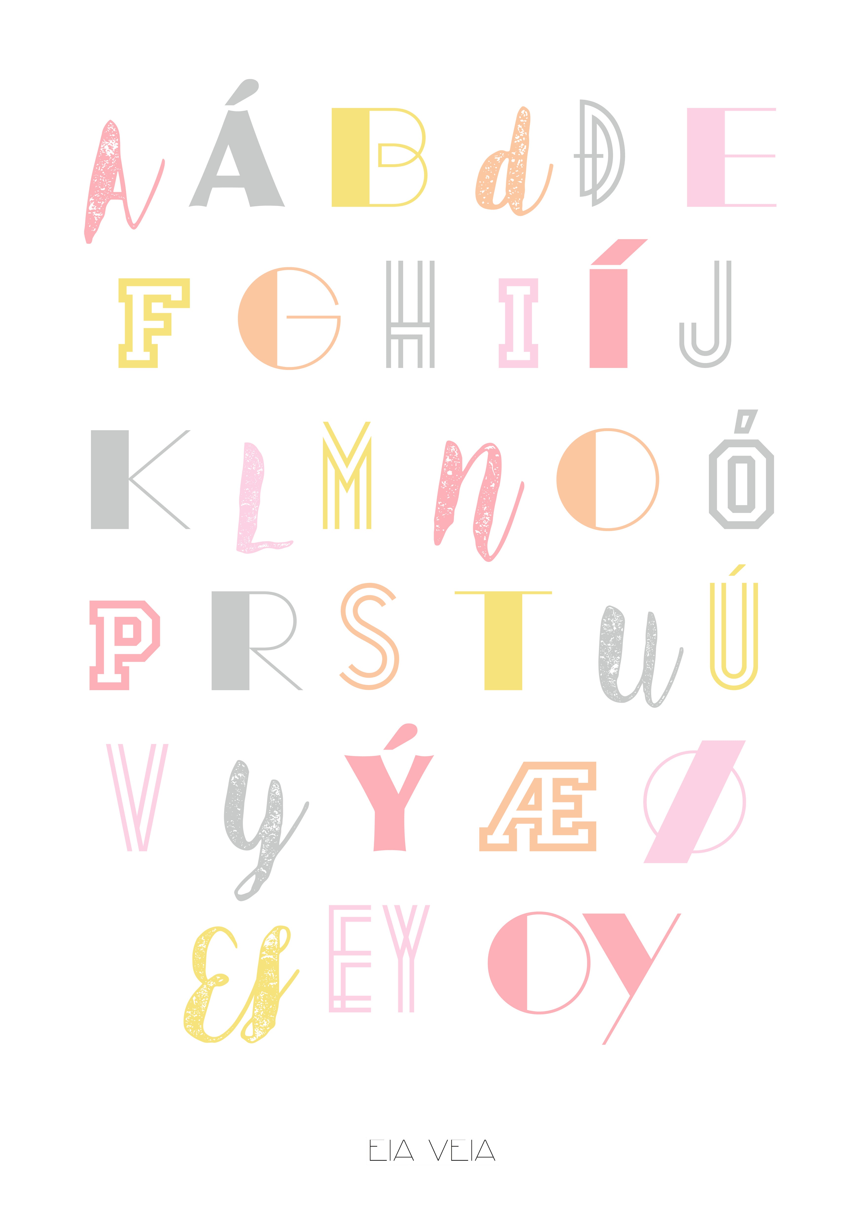 Rosa og gult stavrað