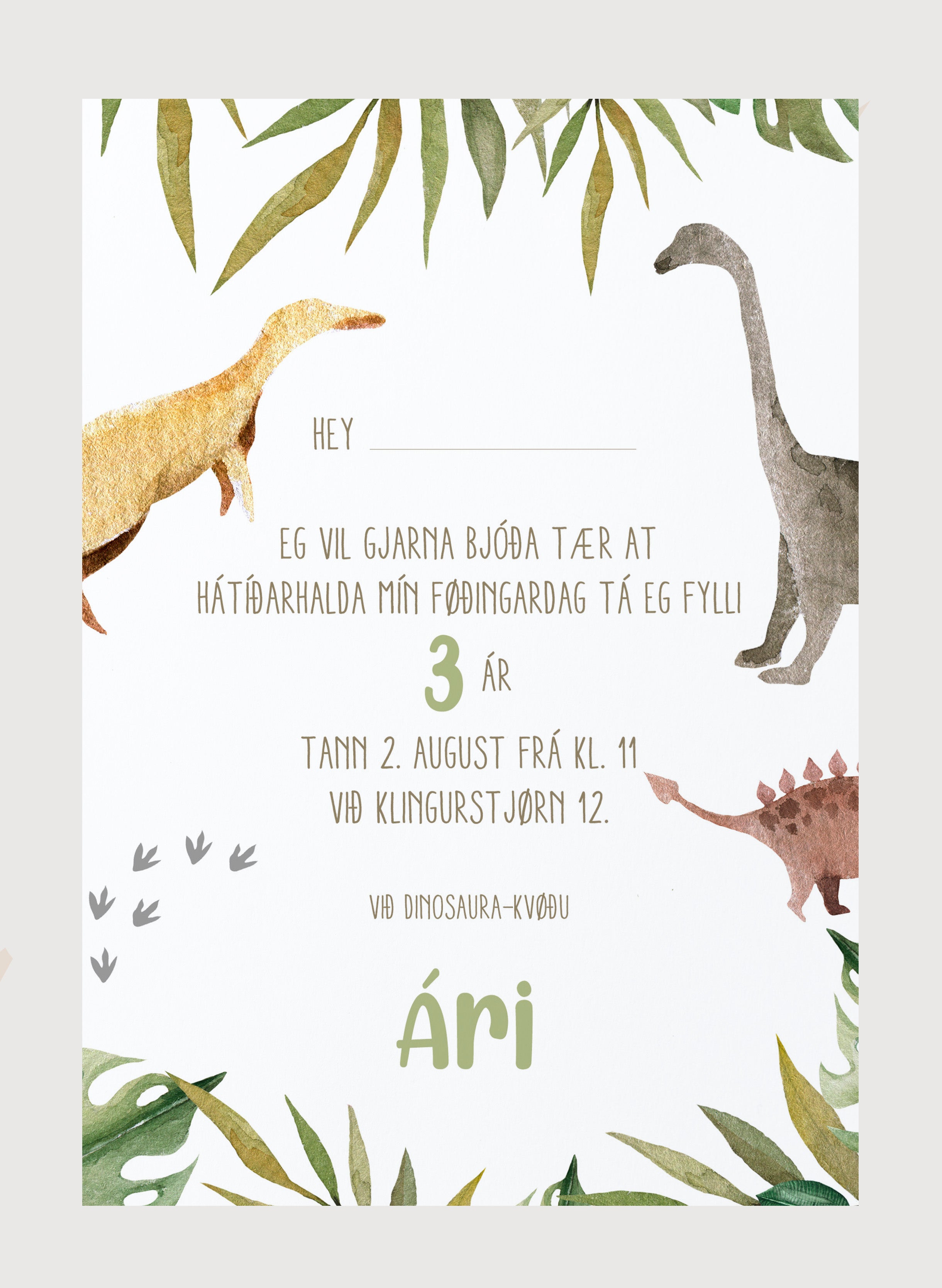 Innbjóðing - Dinosaurar