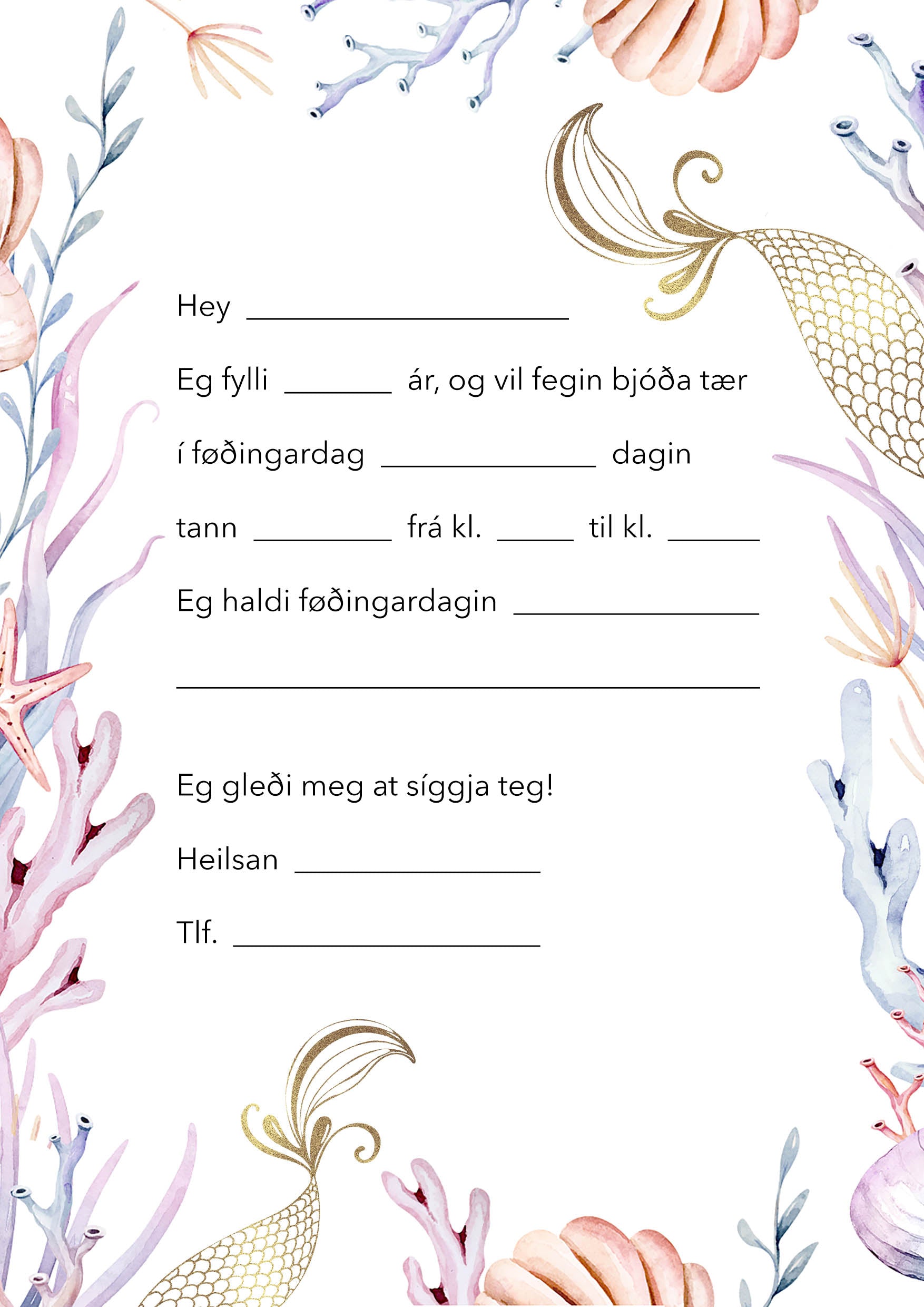 Innbjóðing - Havfrúgv