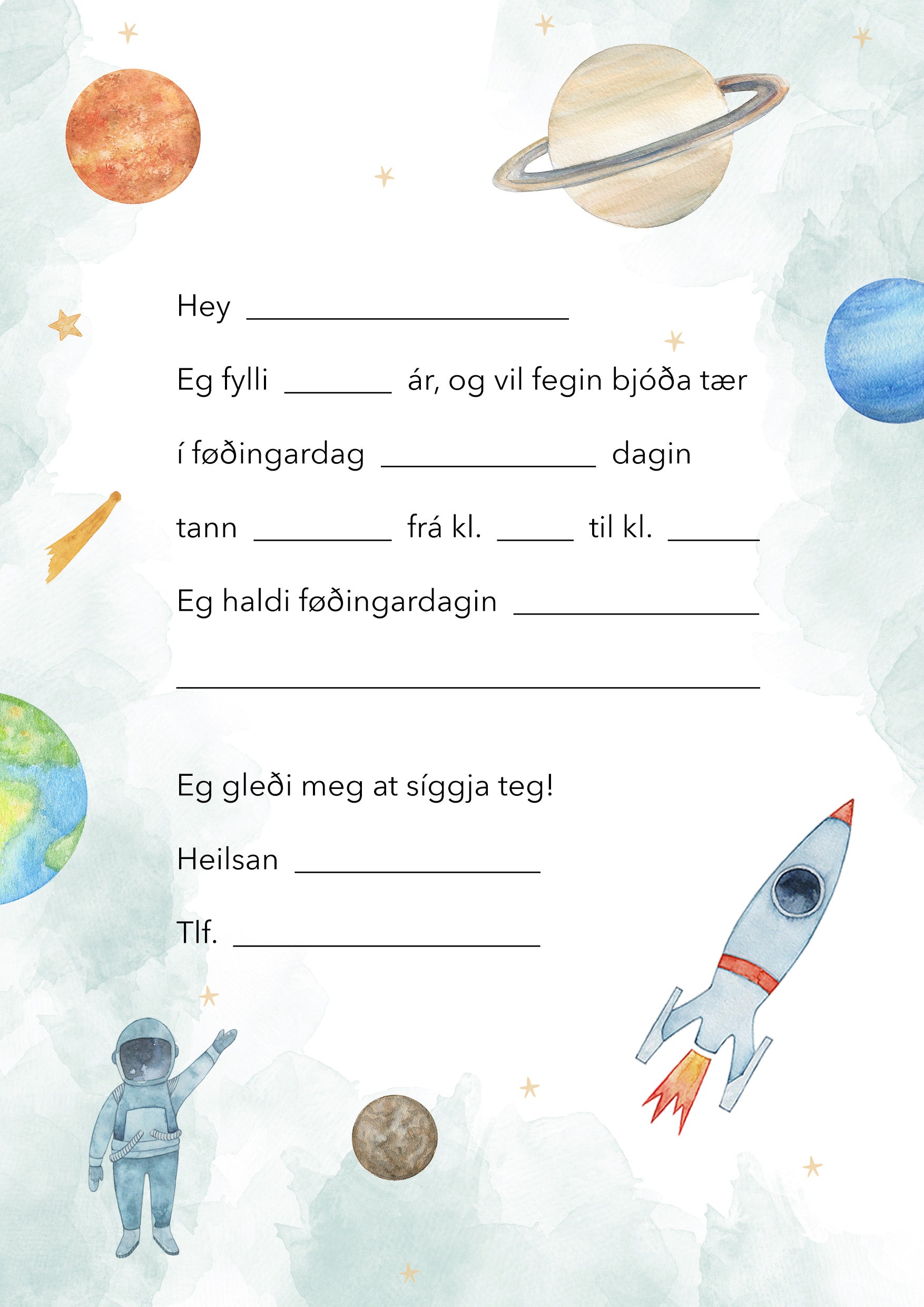 Innbjóðing - Rúmdin