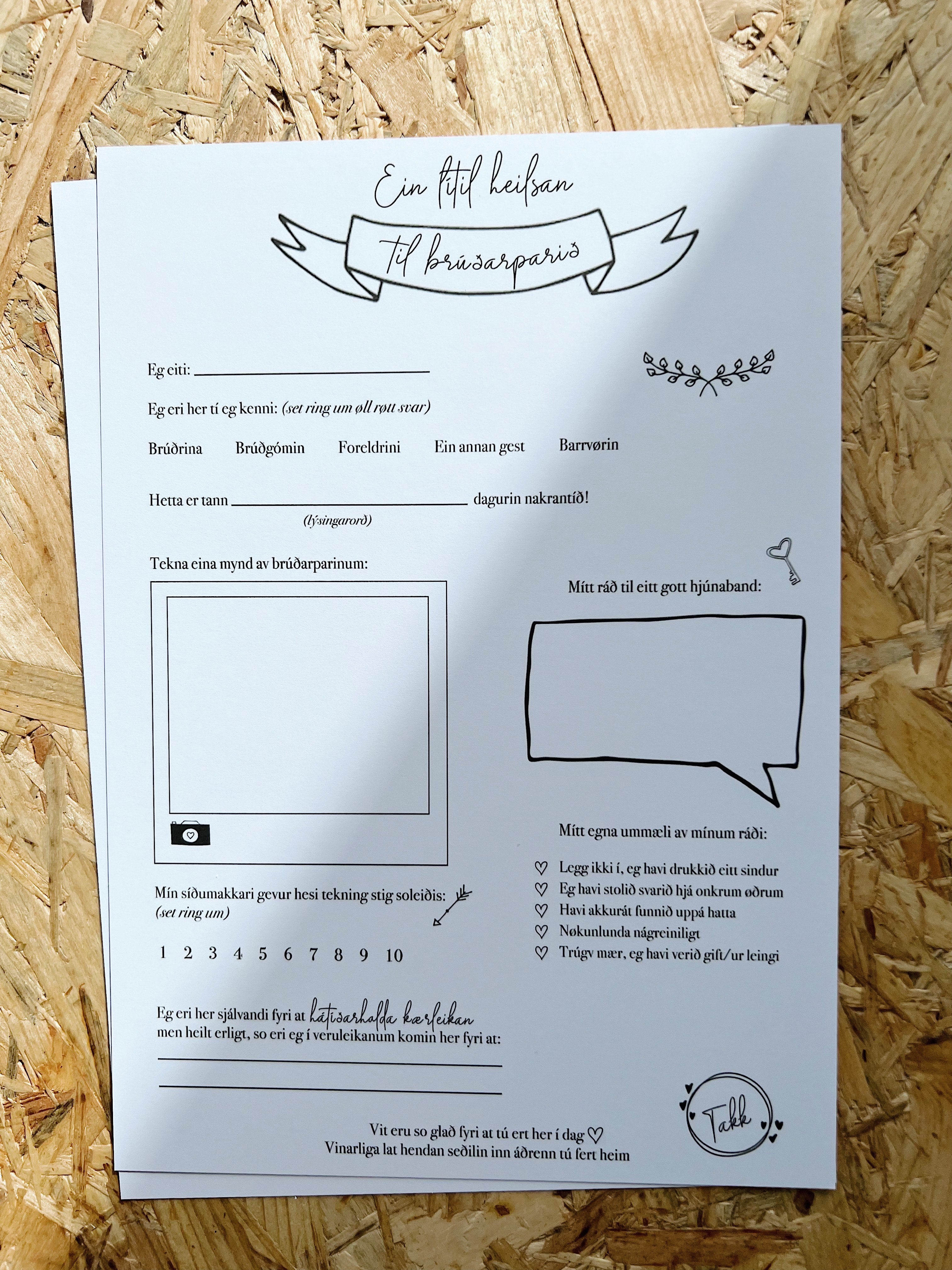 Heilsan til brúðarparið