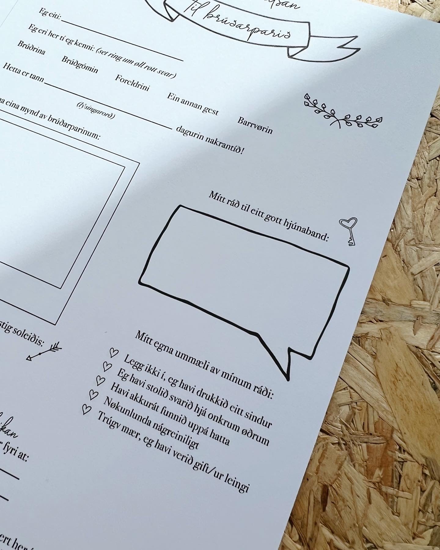 Heilsan til brúðarparið