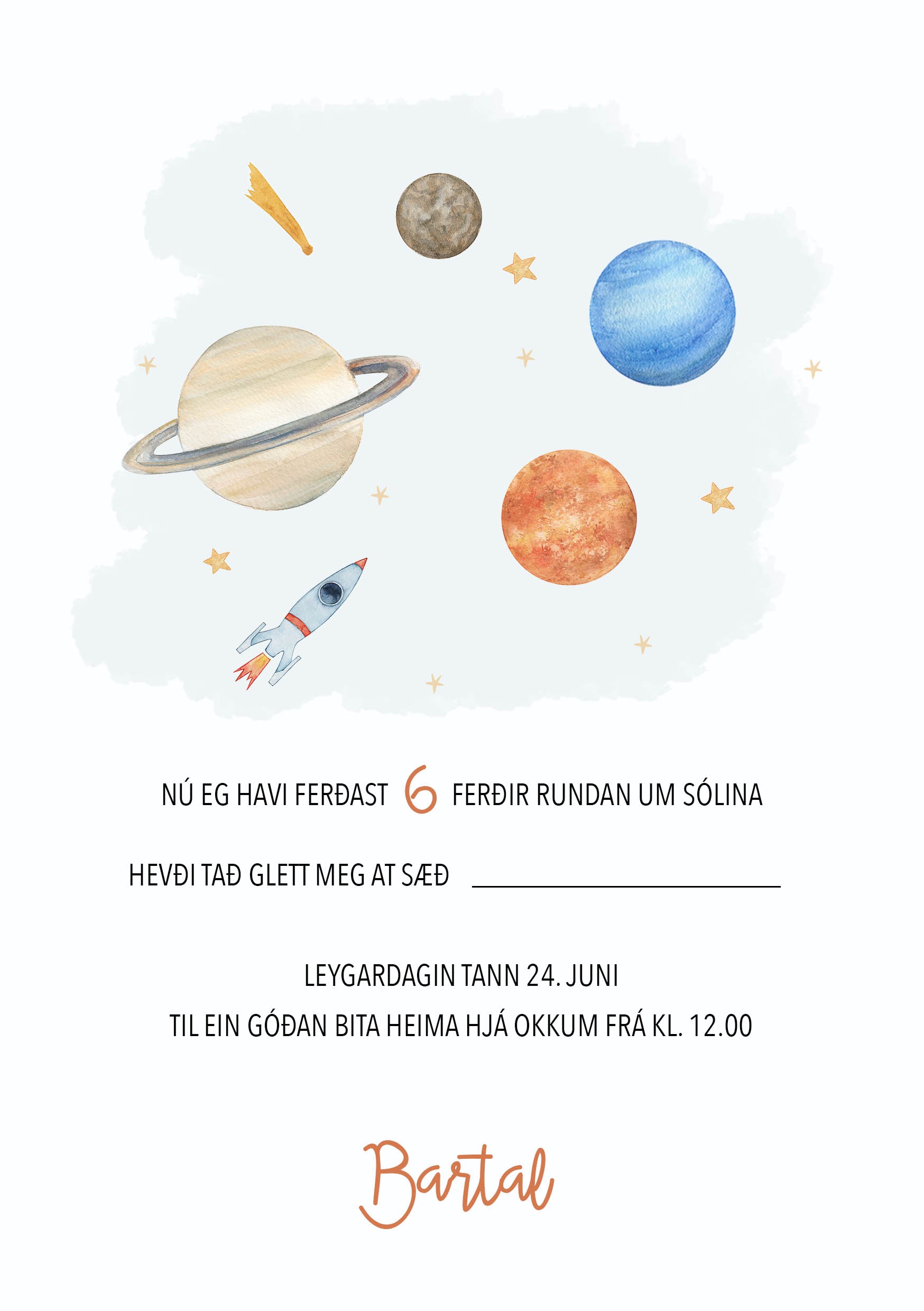 Innbjóðing - Planetir