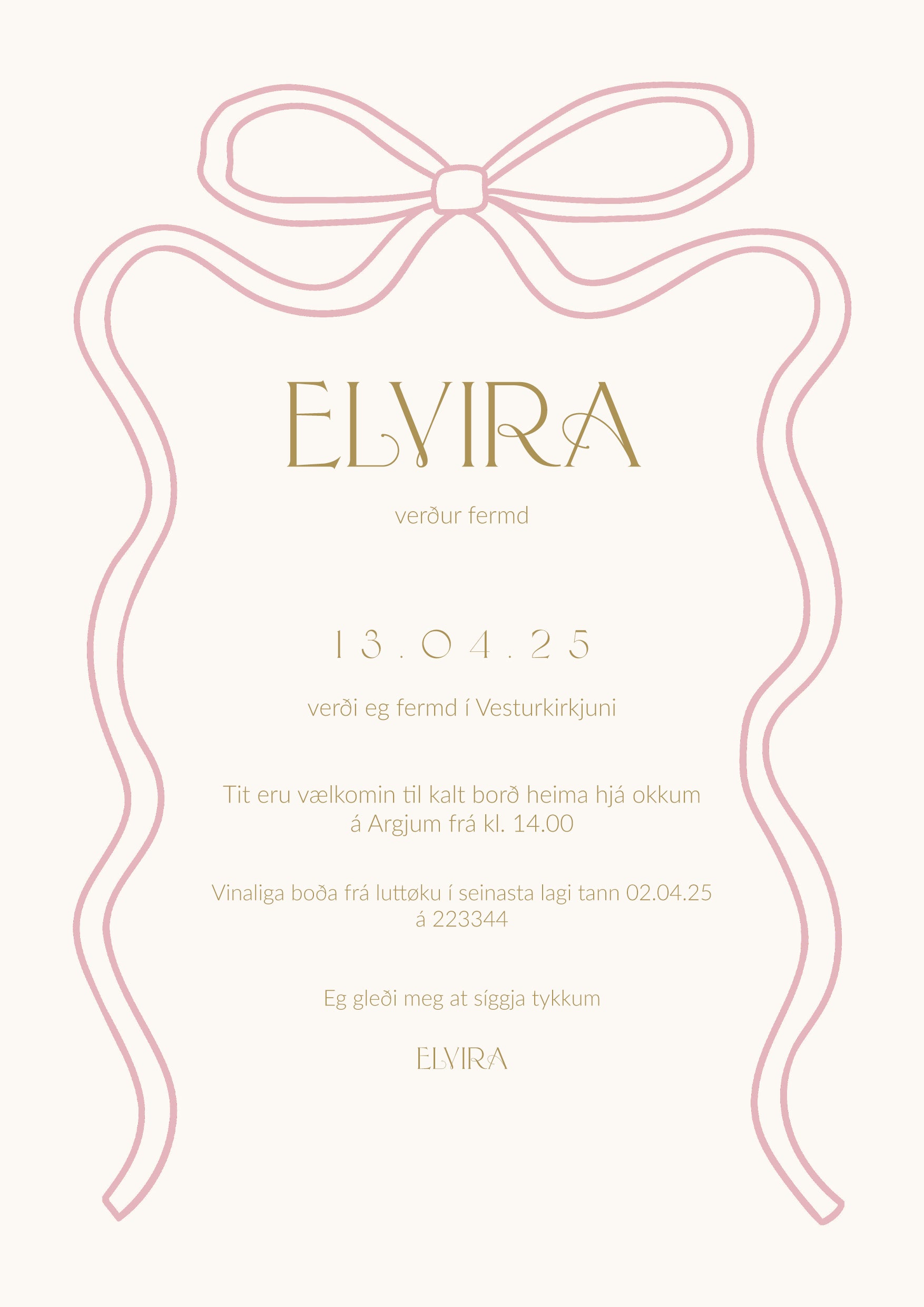 Innbjóðing - Elvira