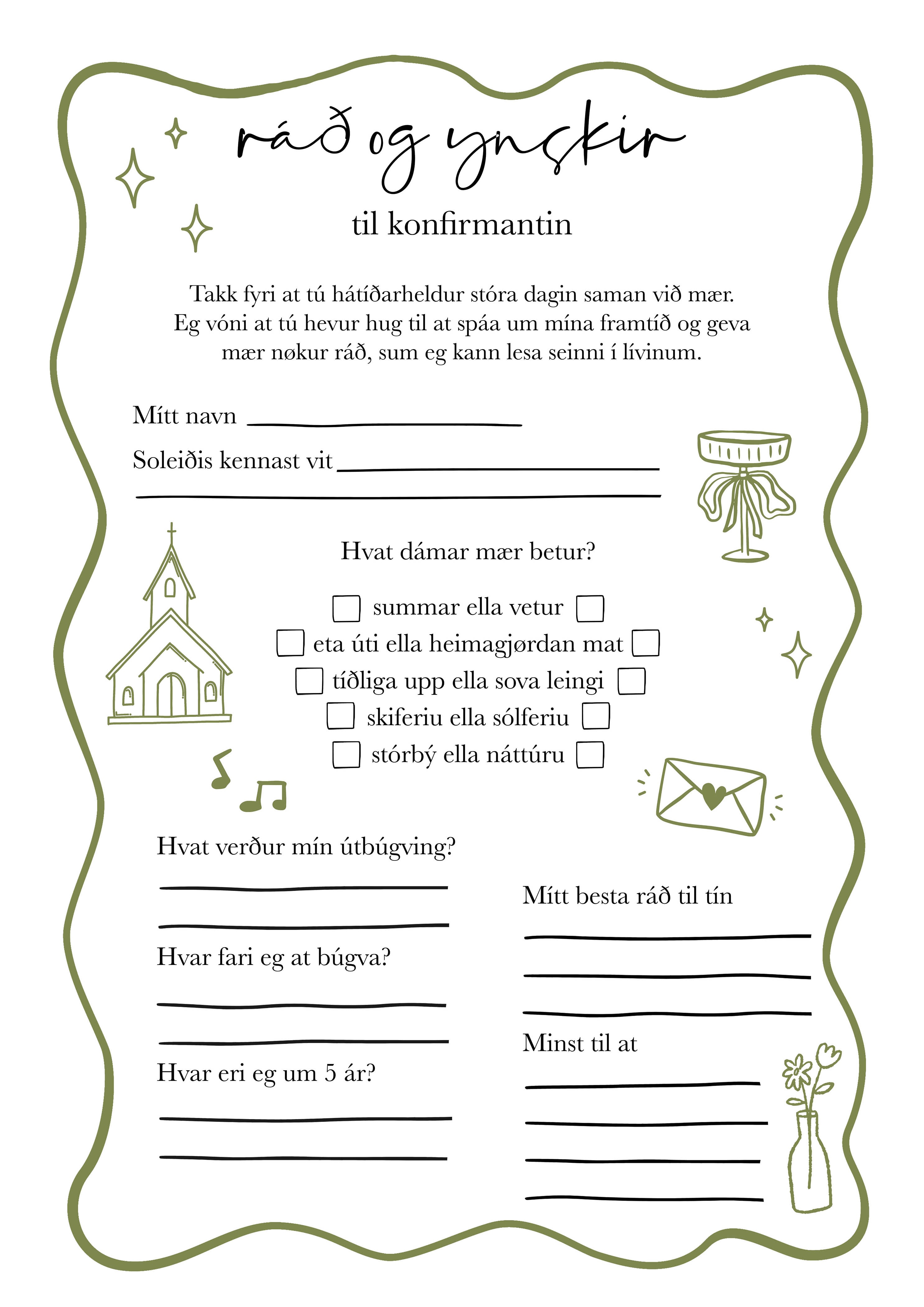 Ráð og ynskir til konfirmantin