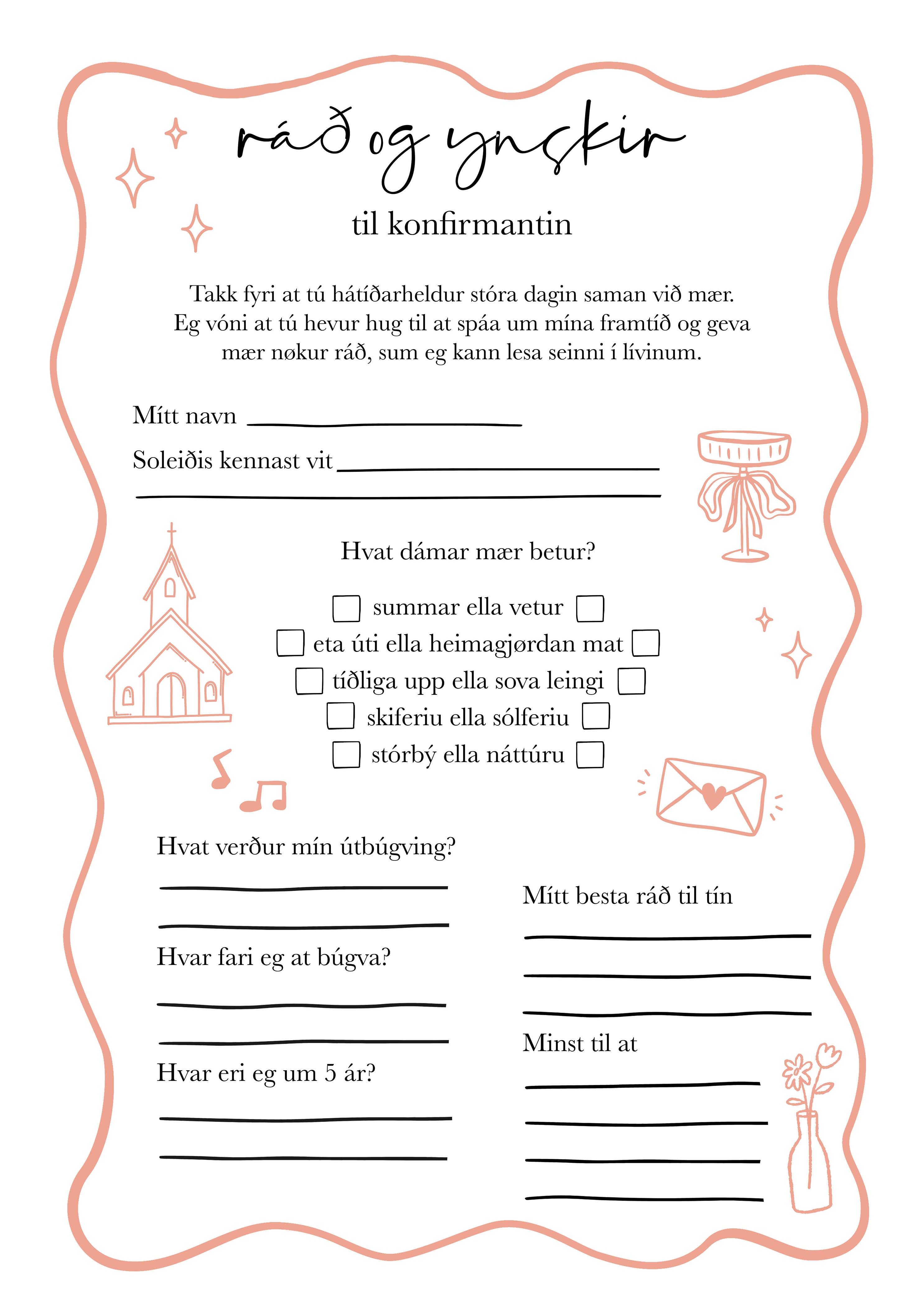 Ráð og ynskir til konfirmantin