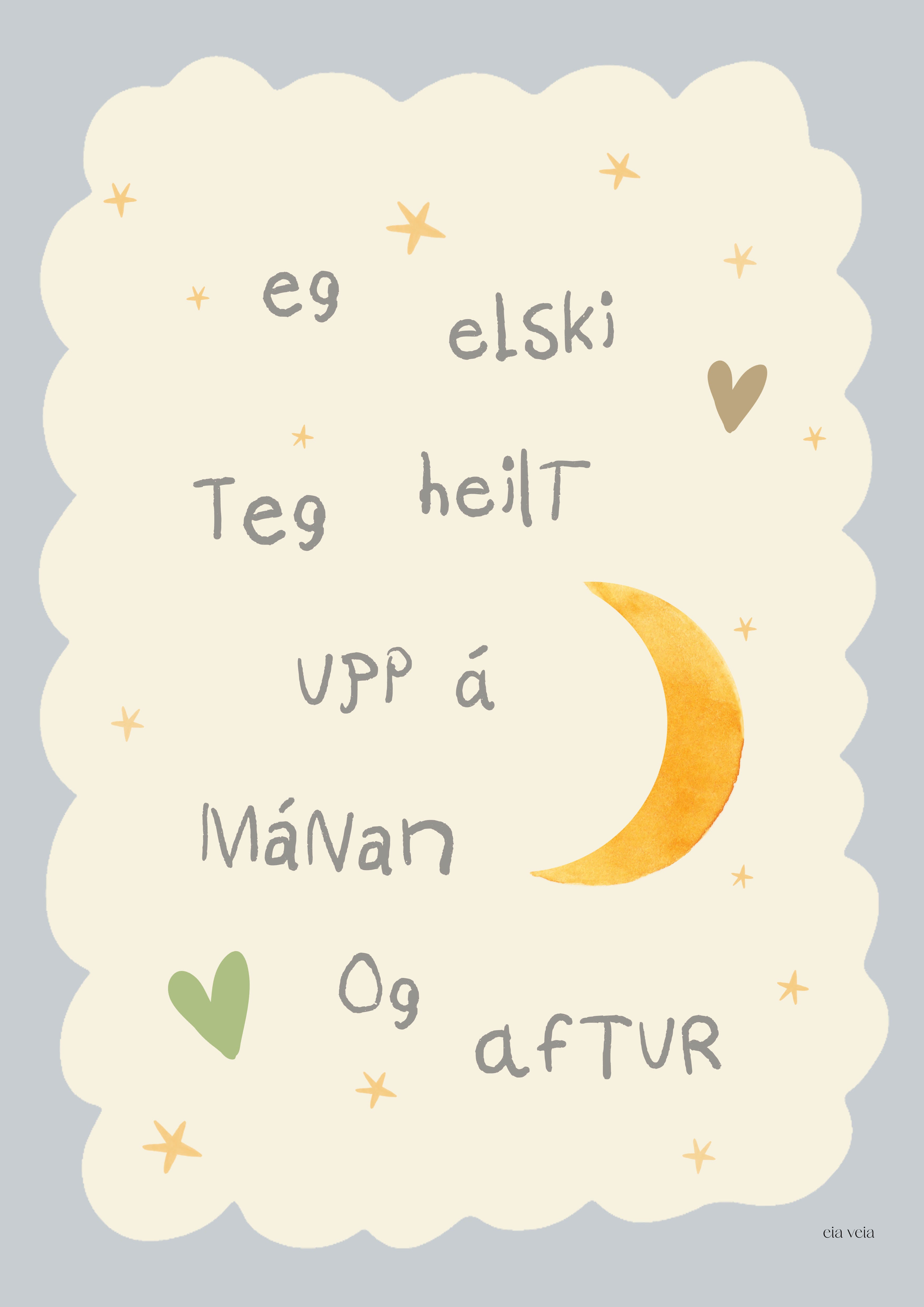 Elski teg upp á mánan