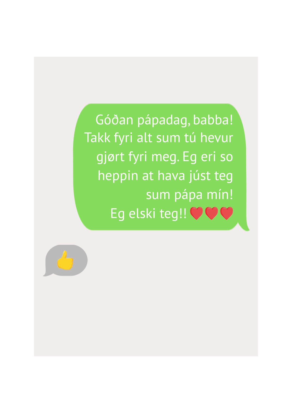 Sms á pápadegnum