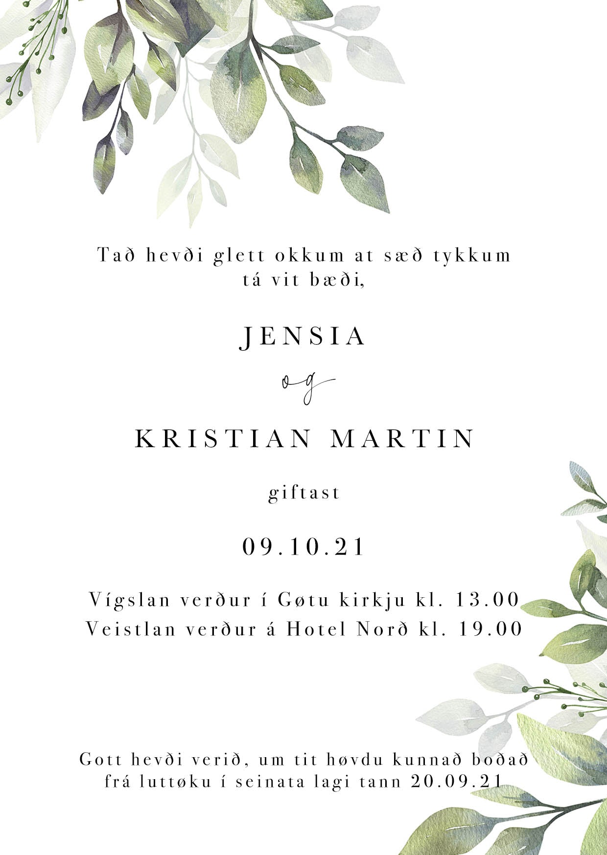 Innbjóðing - Dusty Green