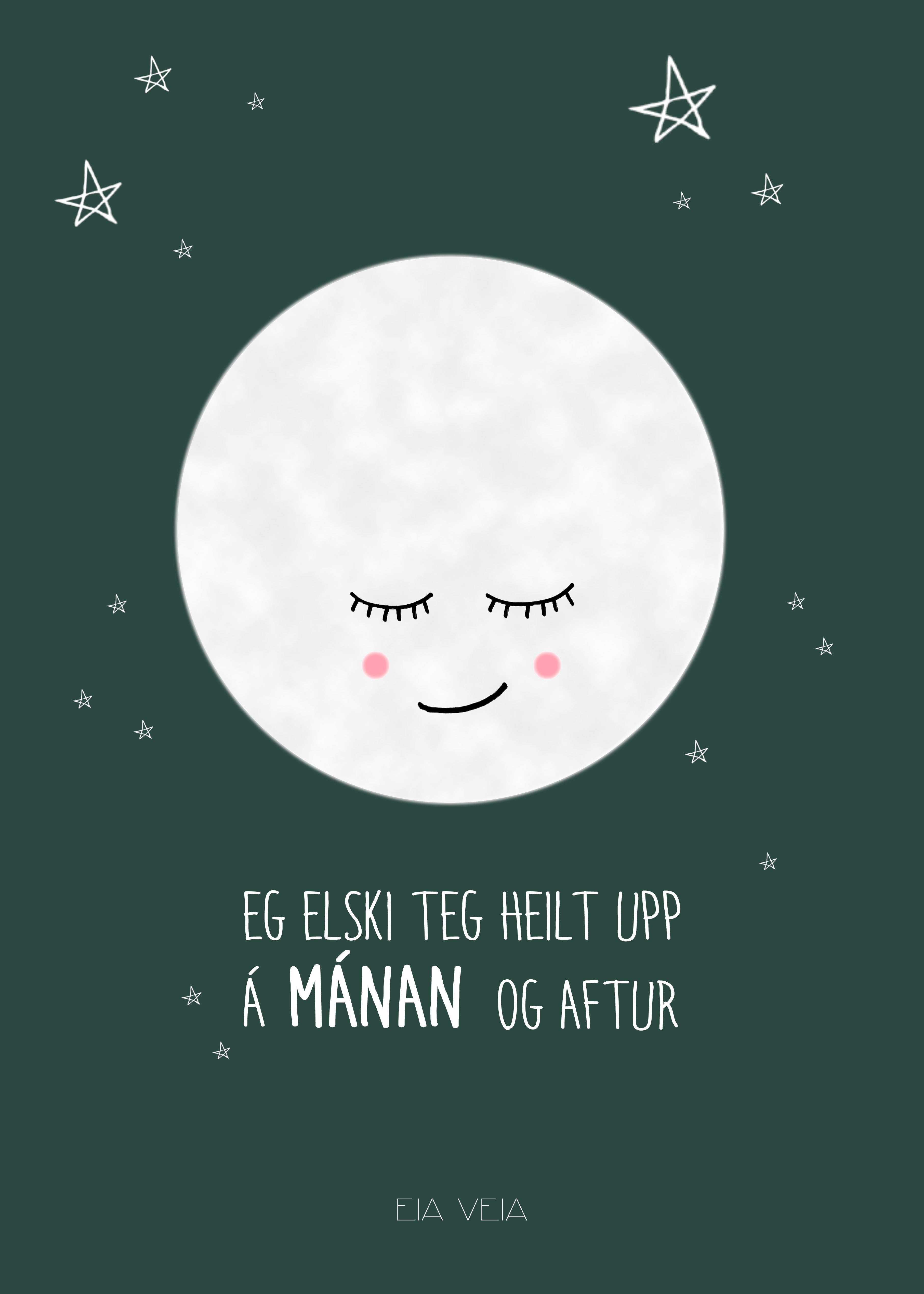 Myrkagrøn mánaplakat