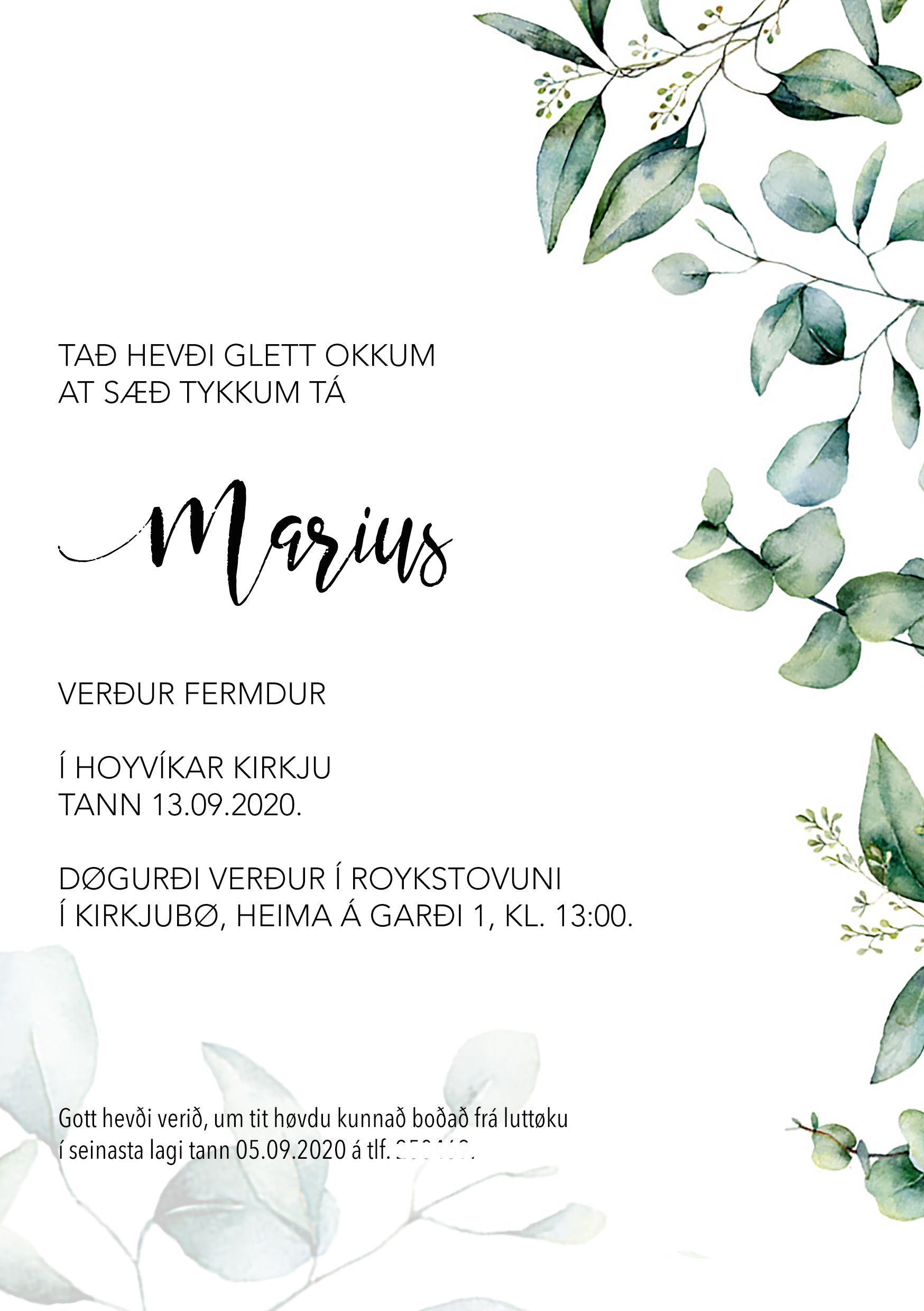 Innbjóðing - Marius