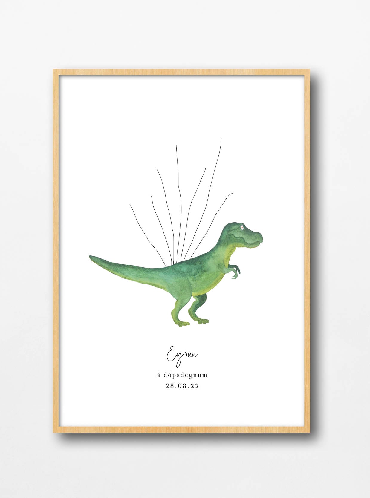 Plakat til fingramerki - Dinosaurur