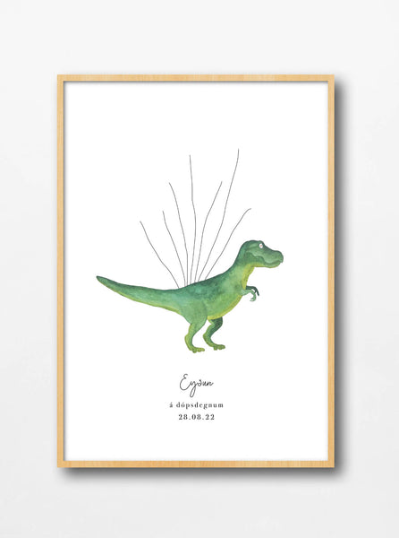 Plakat til fingramerki - Dinosaurur
