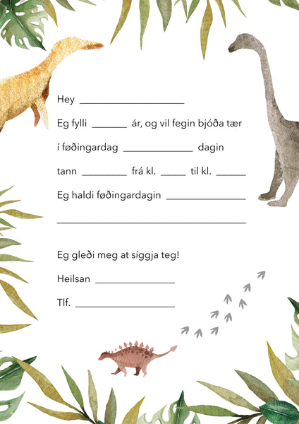 Innbjóðing - Dinosaurar